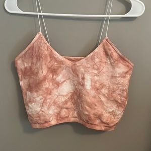 pink tie-dye top